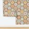 Mosaic Faux Tile Hexagon Geometric Olive Salmon Blue Earth Tones Lemon Botanical Leaves Shapes Stars Retro Orange Kitchen Bathroom Custom Removable Wallpaper by Spoonflower Peel & Stick Wallpaper 2FT Wide